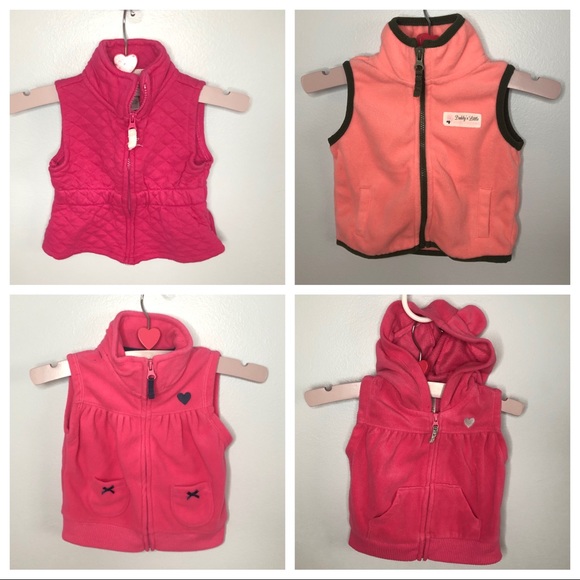 Carter's Other - Carter’s (4) Pink Girl Vest Bundle Size 3 Months